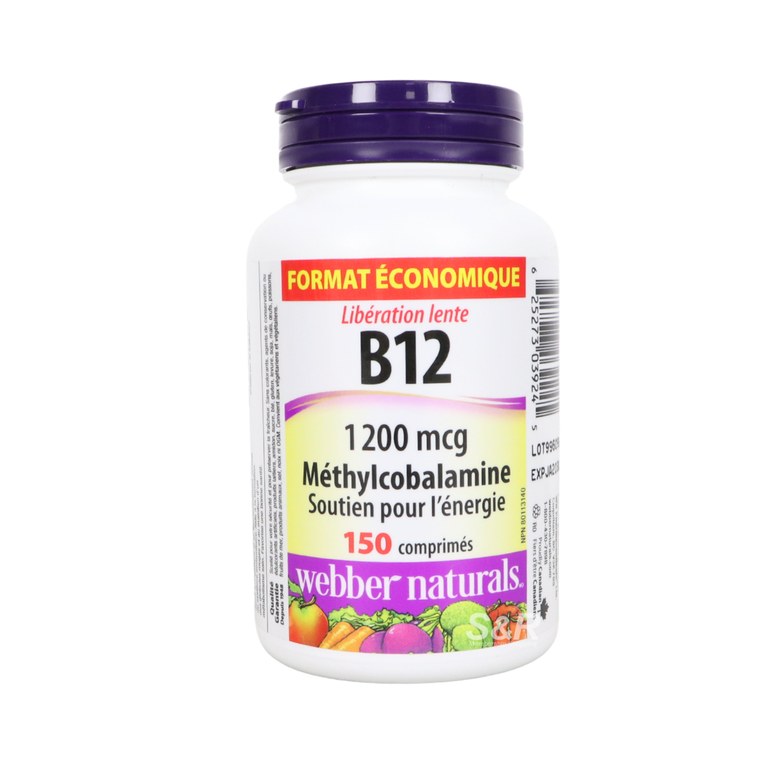 Webber Naturals B12 Méthylcobalamin 150 comprimés